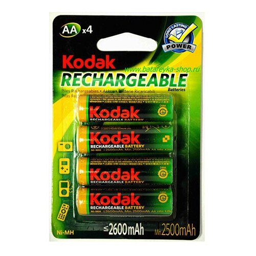 Элемент питания KODAK, NiMH AA2600mAh/4BL Аккумулятор, 4 штуки в блистере