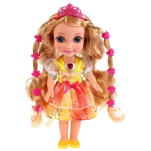 Интерактивная кукла Карапуз Принцесса Амелия, 36 см, AM66046-RU желтый/розовый