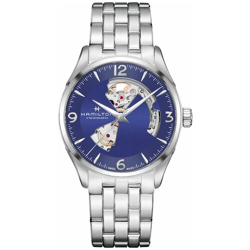 наручные часы hamilton h32655191 Наручные часы Hamilton Jazzmaster, голубой, серебряный