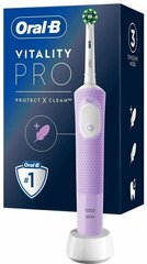 Электрическая зубная щетка Oral-B Vitality Pro D103.413.3 Cross Action Protect X Clean Lilac / сиреневая / 3 режима / 32 мин работы от аккумулятора