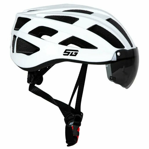 Шлем STG TS-33 с визором и фонарем белый L