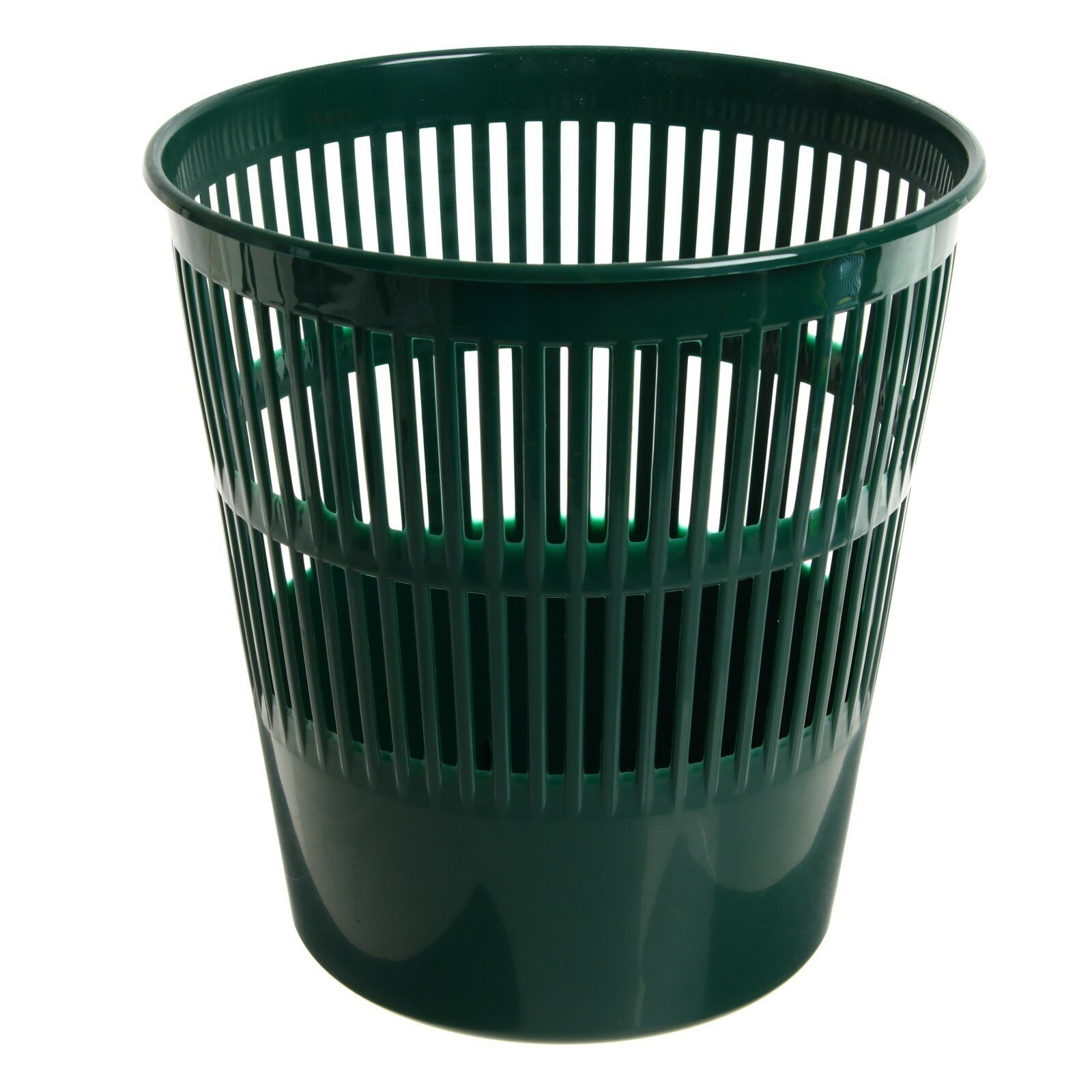 Корзина для бумаг и мусора ErichKrause Classic, 9 литров, пластик, сетчатая, зеленая - фотография № 2