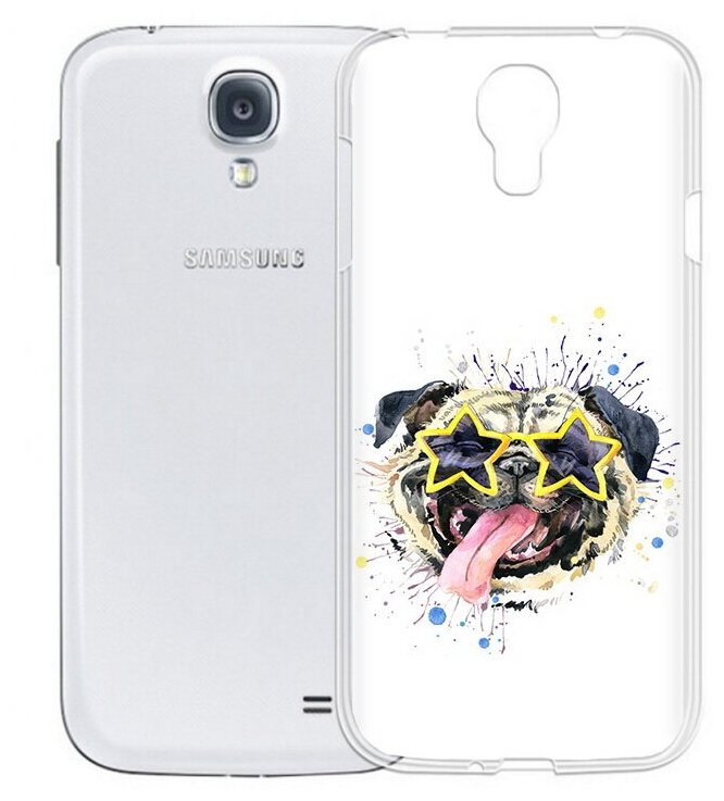 Чехол задняя-панель-накладка-бампер MyPads мопс боксер для Samsung Galaxy S4 GT-i9500/i9505 противоударный