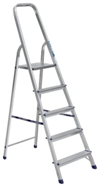 Алюминиевая лестница-стремянка Алюмет матовая, 5 ступеней Ам705