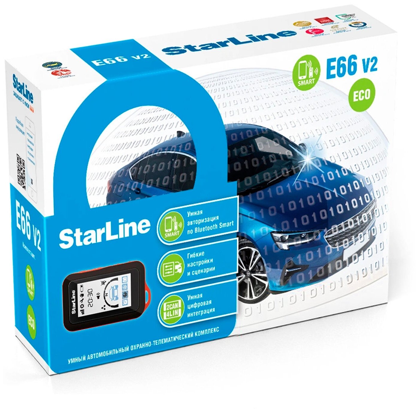 Сигнализация для автомобиля StarLine E66 BT ECO 2CAN/4LIN Ver.2