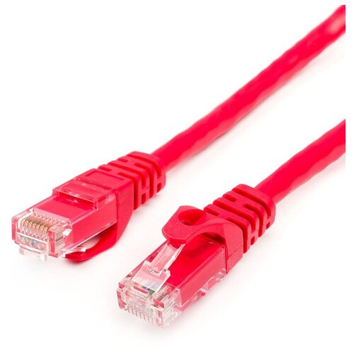 Патч-корд Atcom UTP AT9217 1м красный коннектор atcom rj45 f rj45 f для удлинения патч корда 10штук