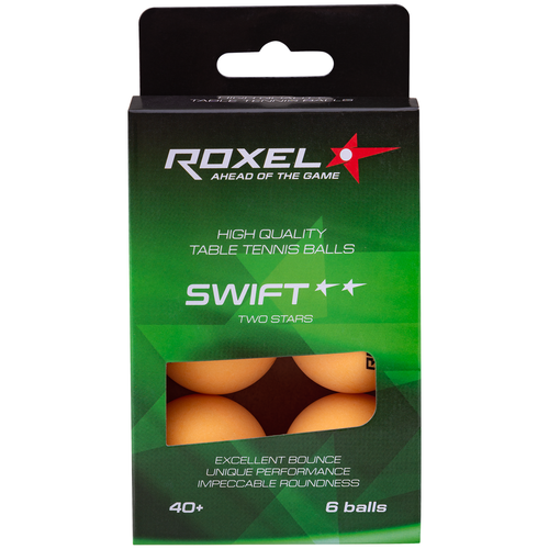 фото Мяч для настольного тенниса roxel 2* swift, оранжевый, 6 шт.