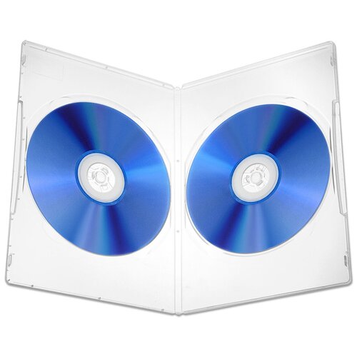 фото Коробка dvd box для 2 дисков, 7мм (slim) полупрозрачная, упаковка 10 штук. ricon