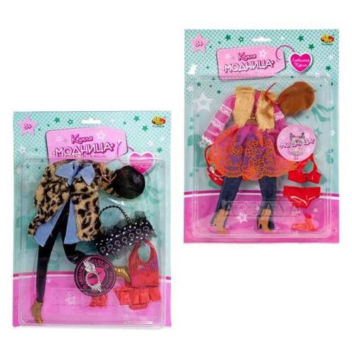 фото Набор одежды "модница", с аксессуарами, 2 вида в ассортименте abtoys