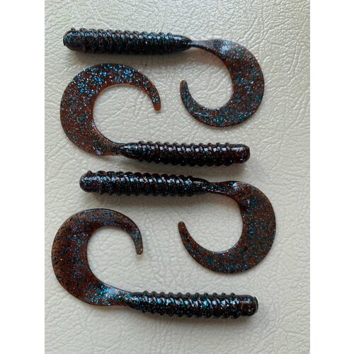 Мягкая силиконовая приманка Твистер (Tail Grub) 7.6 см 8шт Бордовый (Vine).