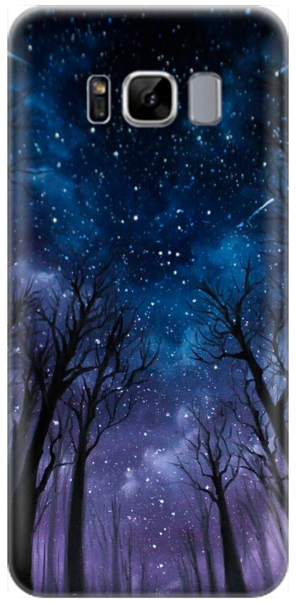 Ультратонкий силиконовый чехол-накладка для Samsung Galaxy S8 с принтом "Ночной лес"
