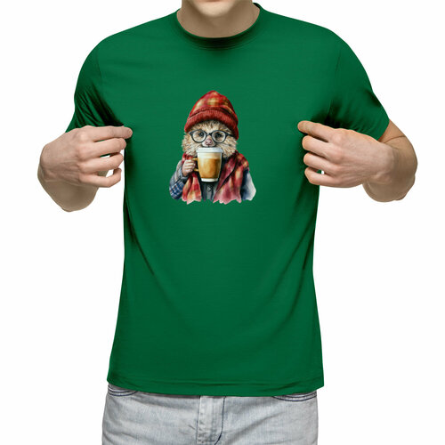 Футболка Us Basic, размер 2XL, зеленый мужская футболка ежик с рябиной m синий