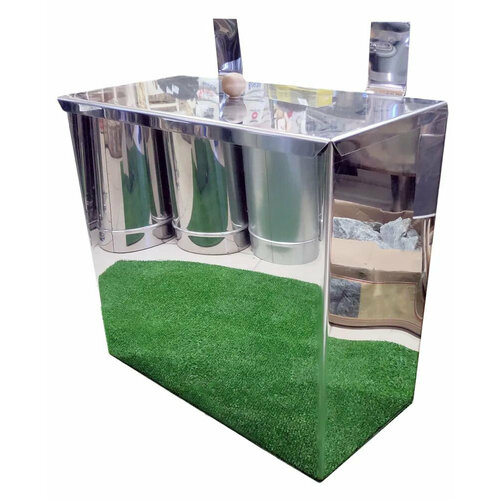 Бак для печи навесной с крышкой 58 л. 500*475*250 мм из нержавейки AISI 430 1,0 мм.