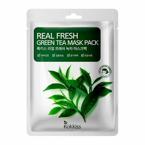Маска для лица ROKKISS REAL FRESH с экстрактом зеленого чая (успокаивающая) 23 мл