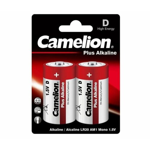 батарейка алкалиновая camelion plus alkaline d 1 5v lr20 bp2 camelion арт lr20bp2 Батарейка алкалиновая Camelion LR20 Plus Alkaline BL-2 (LR20-BP2) батарейка,1.5В