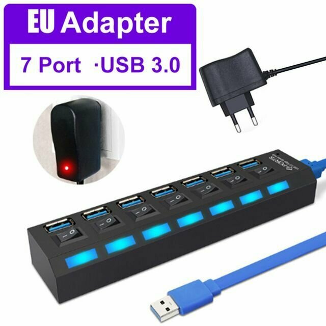 Mini usb разветвитель 3.0 usb hub 7 портов