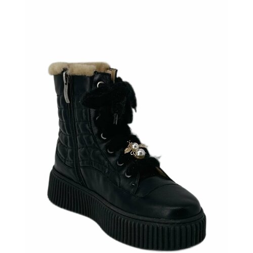 Ботинки  Marzetti, зимние,натуральная кожа, размер 38, черный