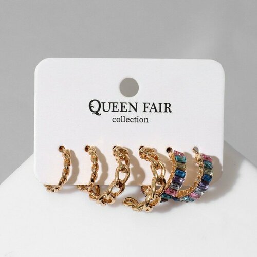 Серьги цепочки Queen Fair, акрил, мультиколор набор серьги 4 пары море ракушка звезда конёк цветные в золоте