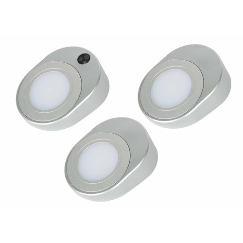 Комплект из 3-х светильников Sigma Alumove Light c датчиком на взмах, серебро