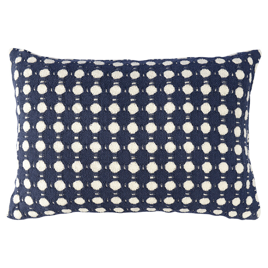 Чехол 40x60 см на подушку из хлопка в горошек Polka dots темно-синего цвета Essential Tkano TK23-CC0008