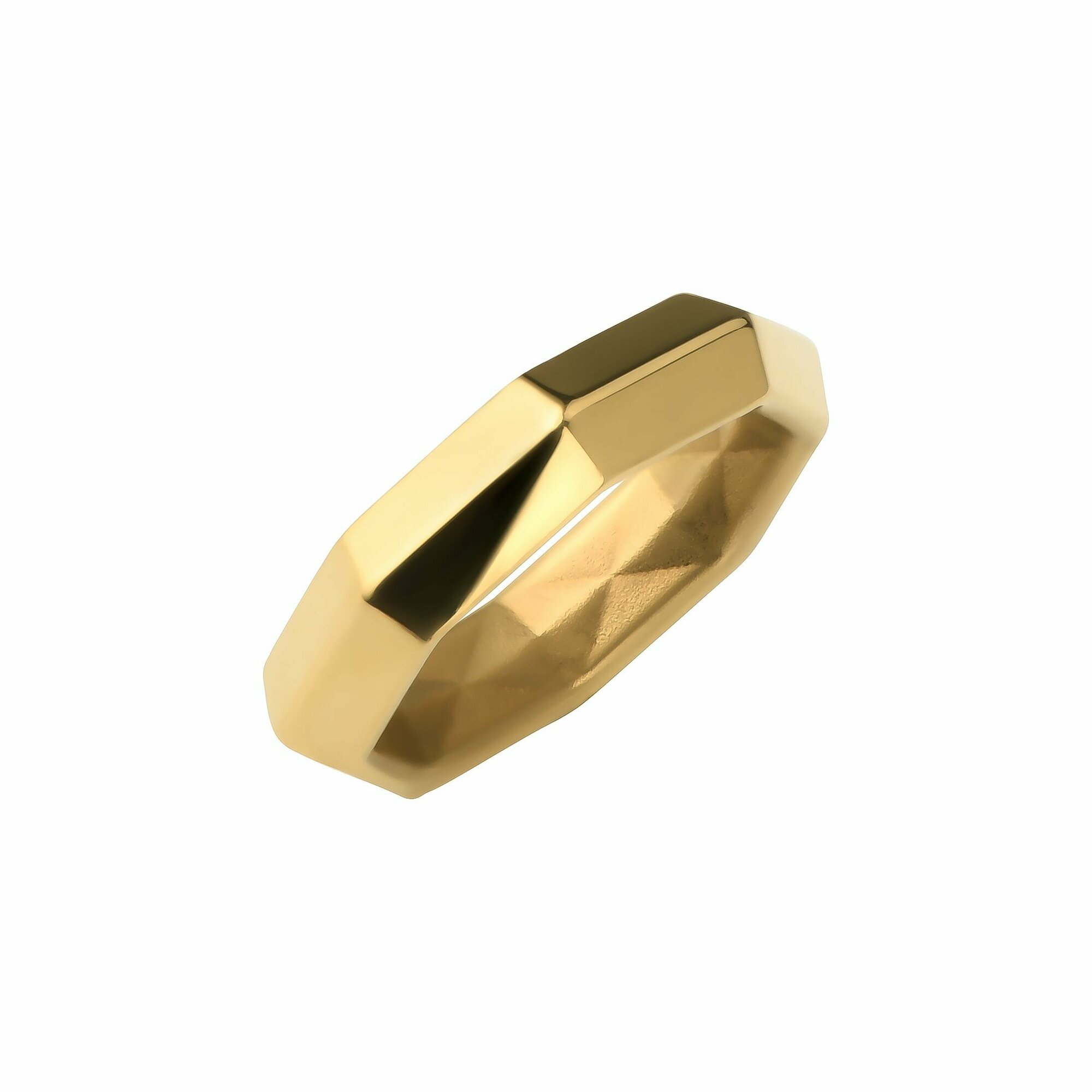 Кольцо обручальное Constantine Filatov геометричное кольцо с 8 гранями, желтое золото, 585 проба, размер 16.3, желтый
