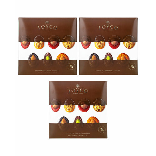 Шоколадные конфеты JOYCO Ассорти сухофруктов в шоколаде с орехами 157 гр. - 3 шт