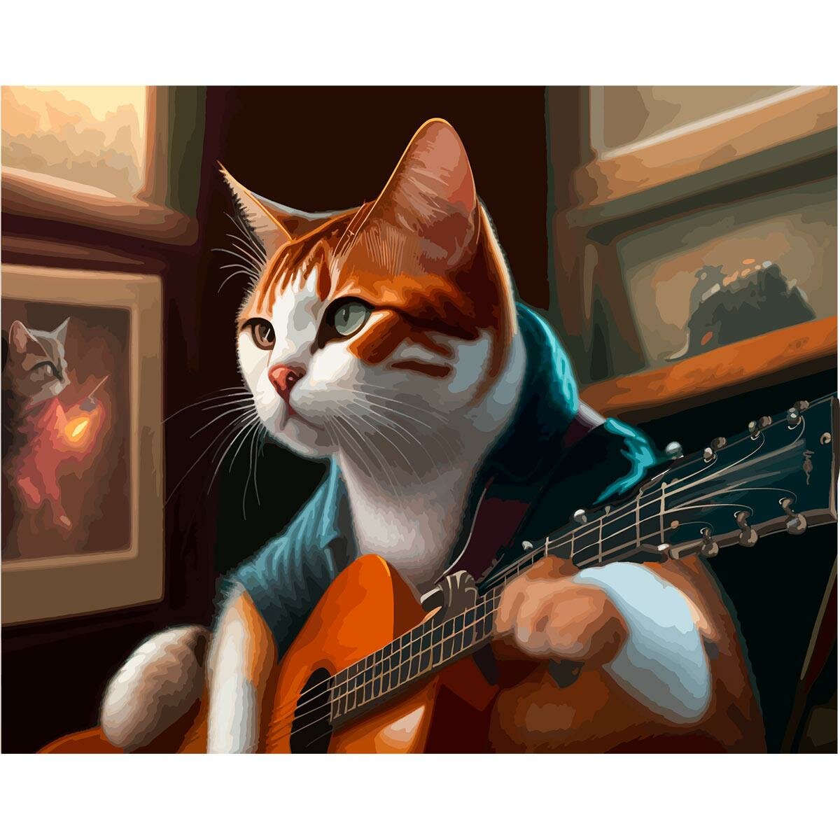 Картина по номерам Cristyle "Кот с гитарой", 40х50 см, S066