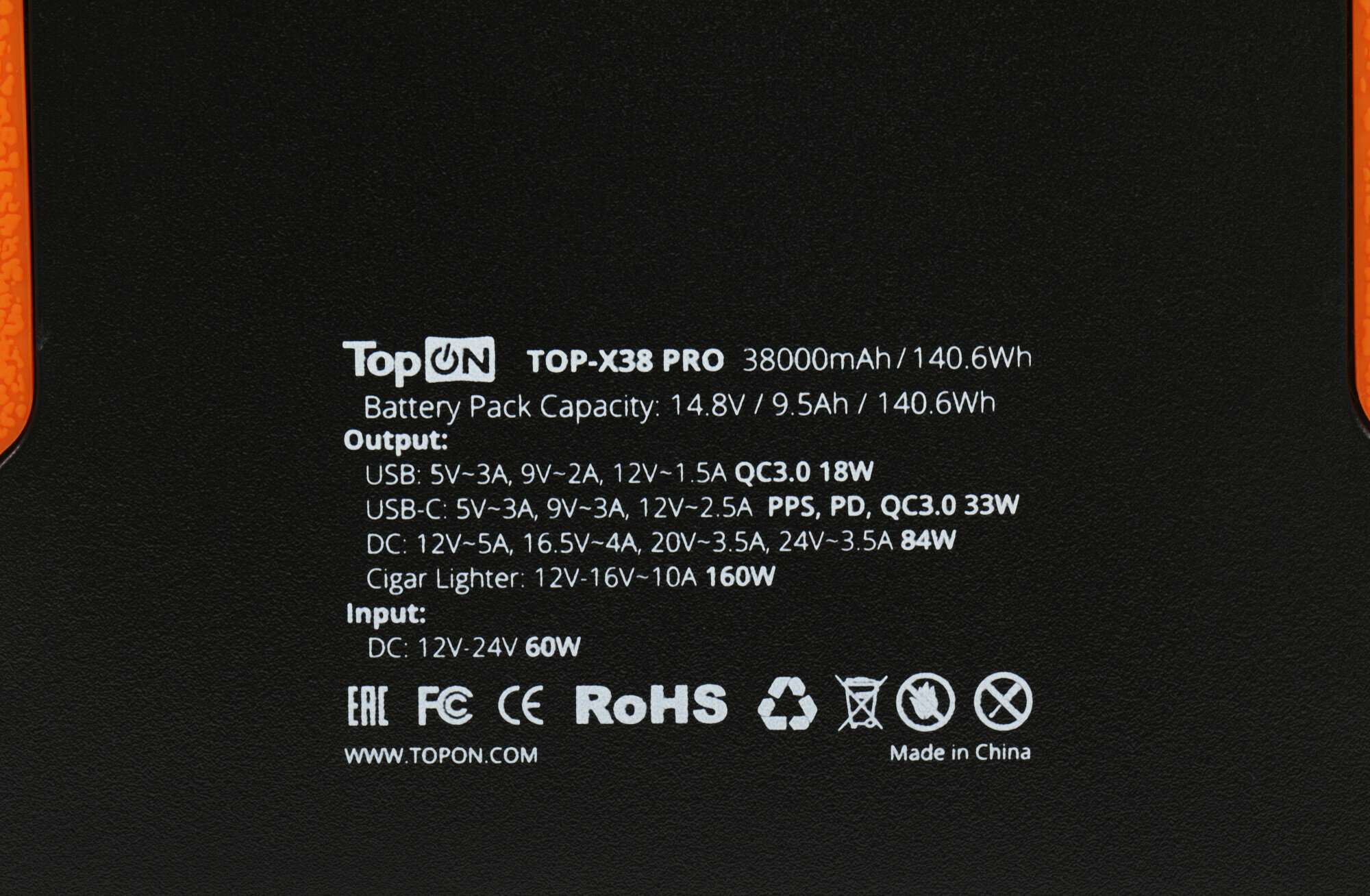Универсальный внешний аккумулятор TopON TOP-X38 PRO (до 160Вт) USB-C 33W, USB, авторозетка, 38000mAh (140.6Wh) Черный TOP-X38PRO Черный - фото №16