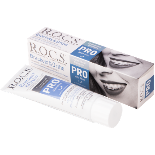 Зубная паста R.O.C.S. Pro Brackets&Ortho, 135г зубная паста pro mild mint brackets