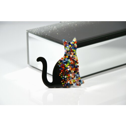 Брошь Карамба, черный, мультиколор