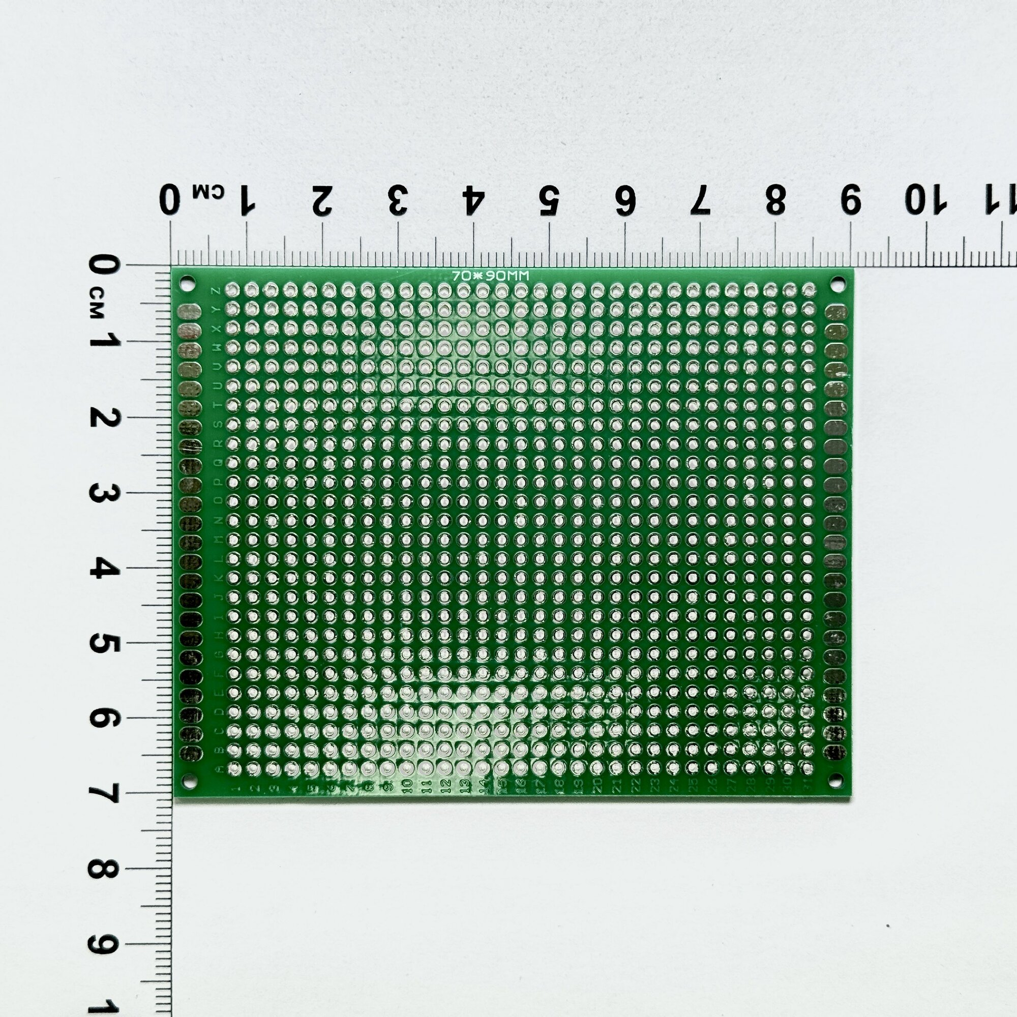70x90mm-G Плата печатная макетная двусторонняя шаг 2.54 зеленая (комплект 5шт.)