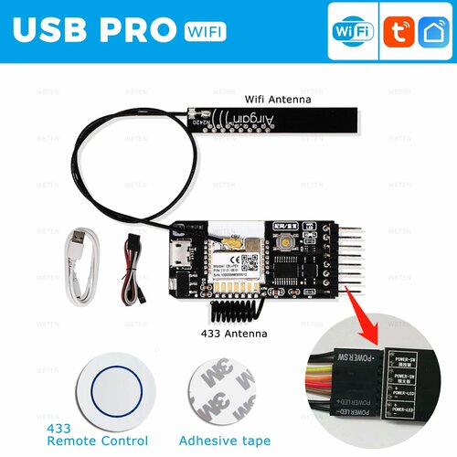 Умный Wi-Fi выключатель питания Weten для настольного компьютера USB PRO 1887₽