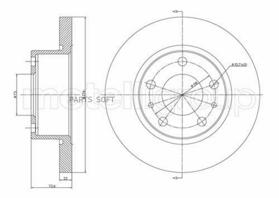 METELLI 23-0570 Диск тормозной Metelli ()