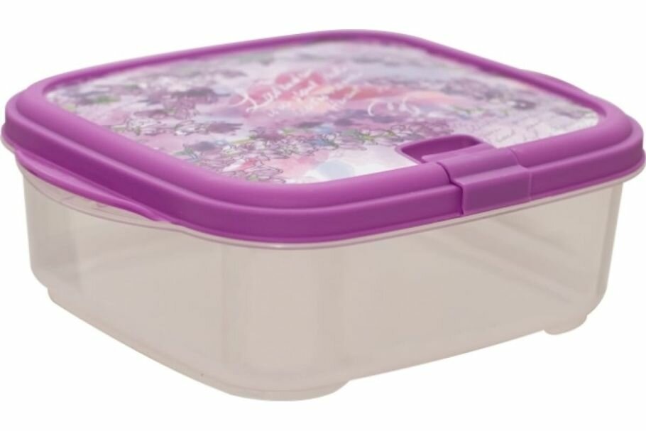 Контейнер для СВЧ Лаванда CLICK-DECOR 0.9л POLIMERBYT C97208 - фото №1