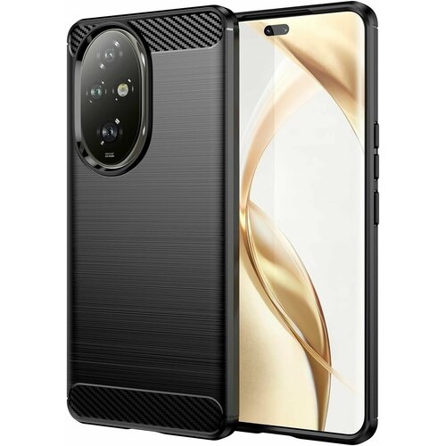 фото Чехол на honor 200 pro силиконовый карбон сталь чёрный new case