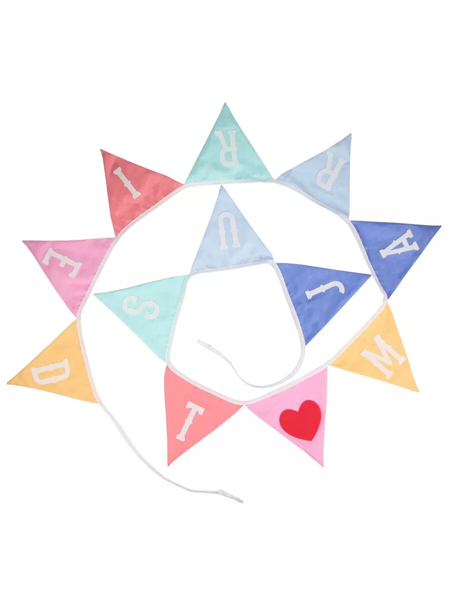 Свадебная гирлянда флажки на машину из ткани Just Married