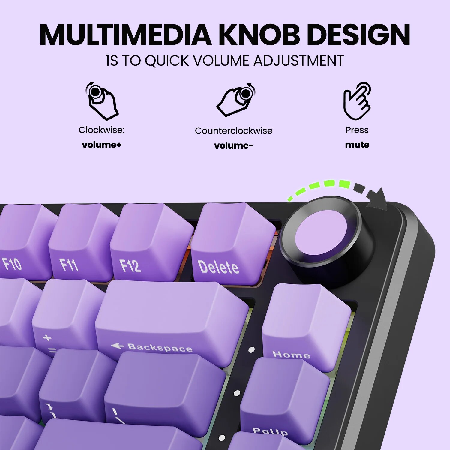 Механическая клавиатура Eweadn GS75 PURPLE цвета, проводное/2,4 ГГц/Bluetooth, для игровых компьютеров