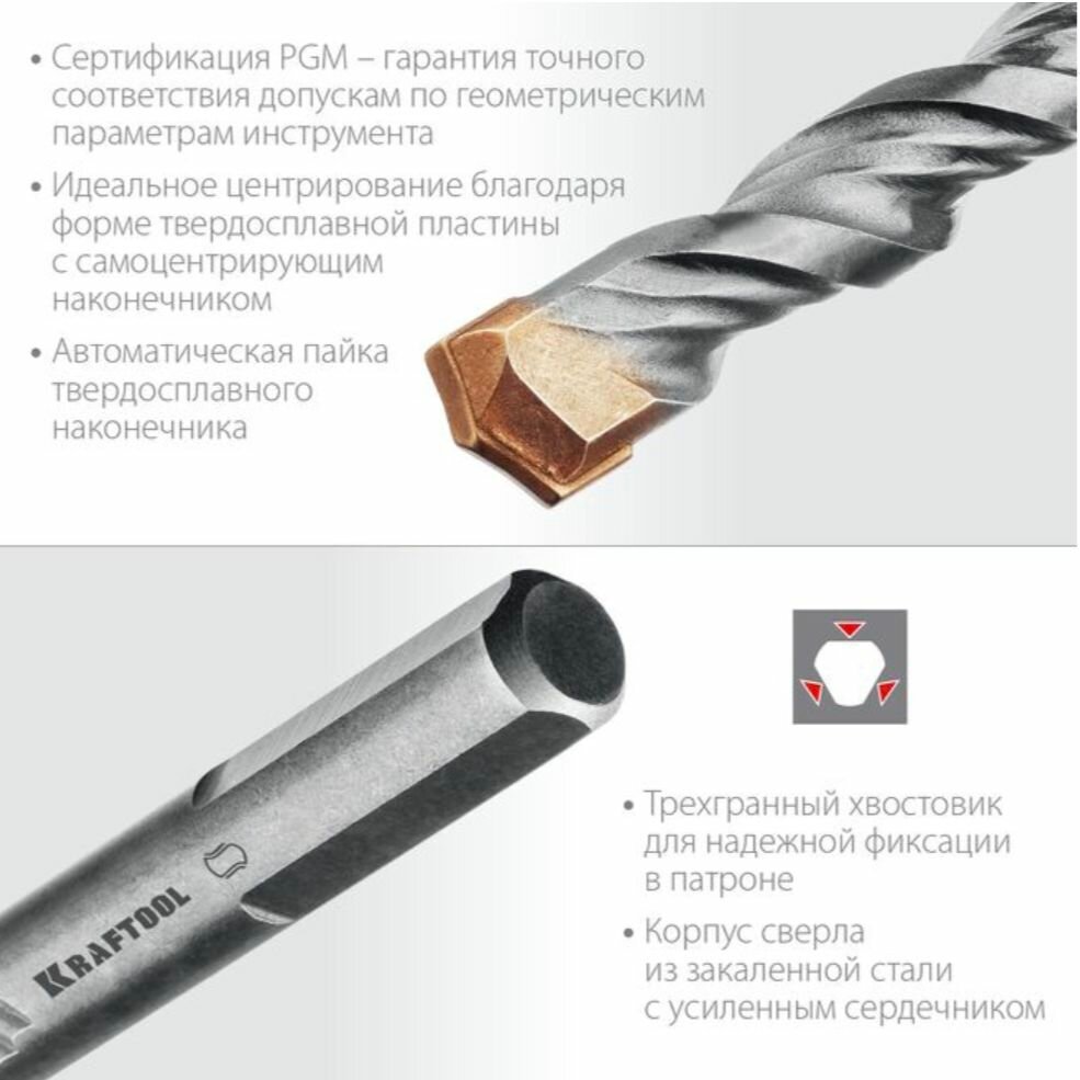 Сверла И Наборы Сверло по бетону KRAFTOOL 10x120 мм 29166-120-10