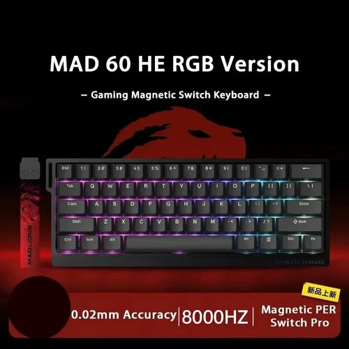 MADLIONS MAD 60/68HE механическая клавиатура, MAD60 HE RGB BK