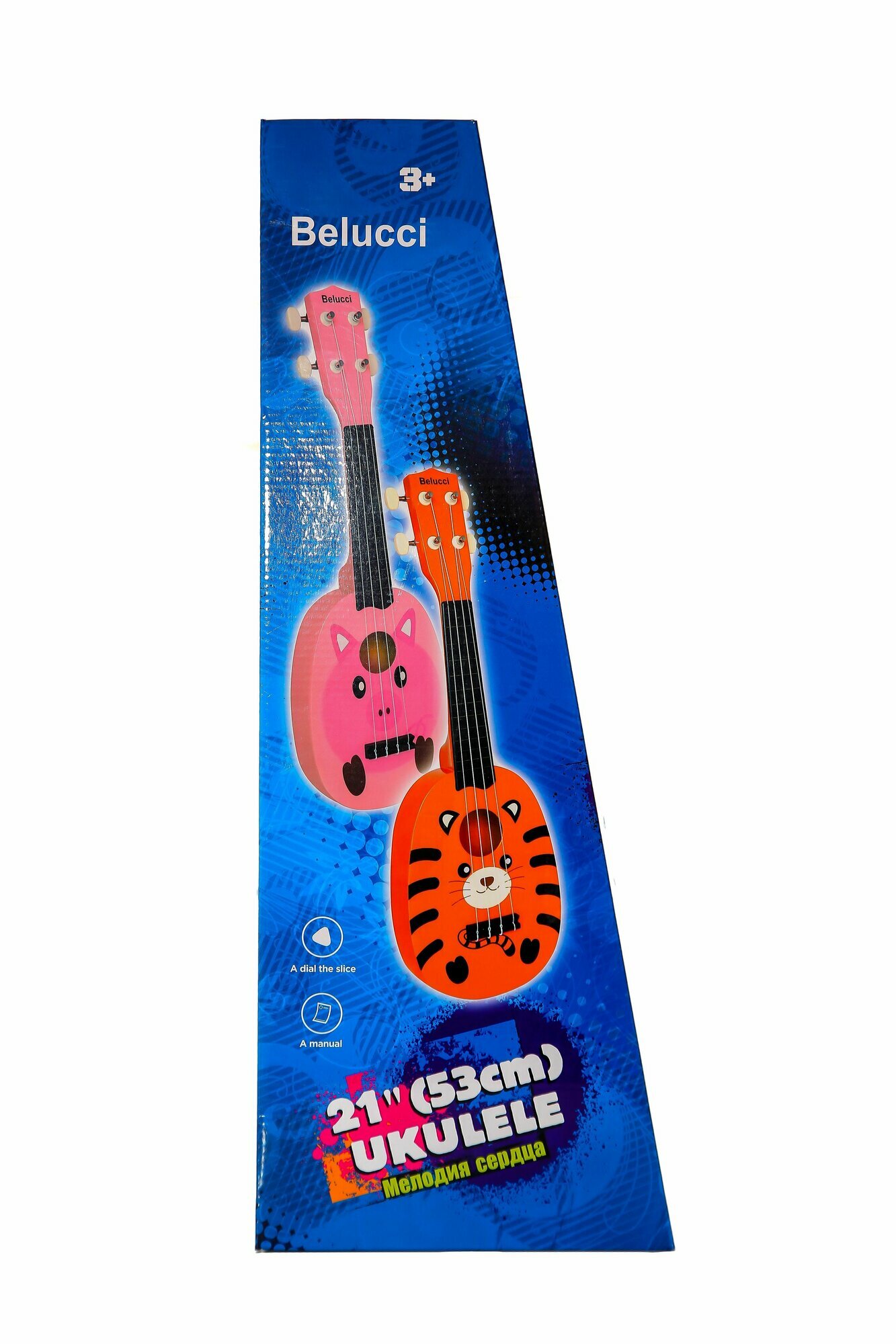 Детская гитара / Гавайская гитара для ребенка Jordani MU2115 Pink Pig — фото 1