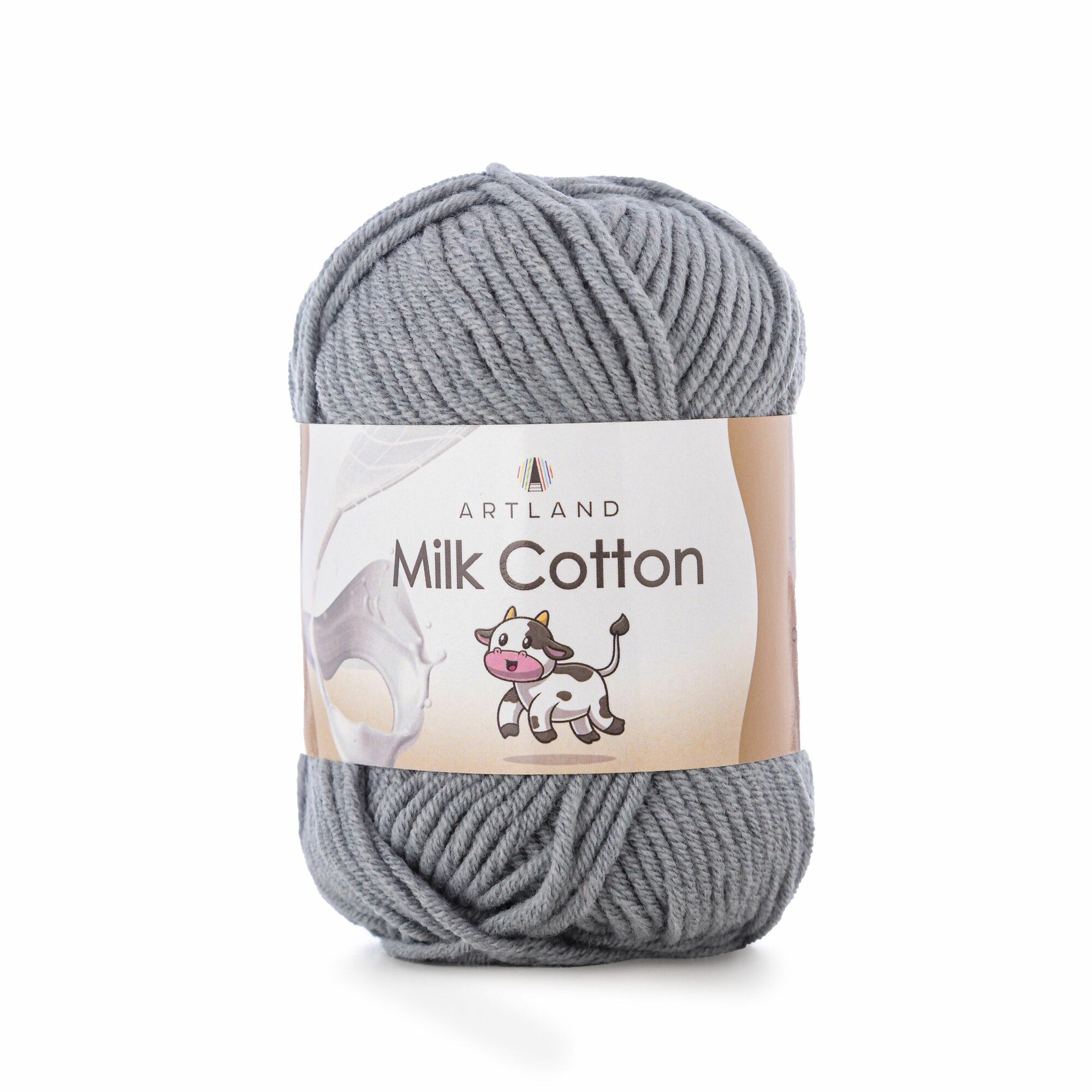 Пряжа для вязания Milk Cotton Artland 2 мотка (100 м, 50 гр), цвет 15 серый