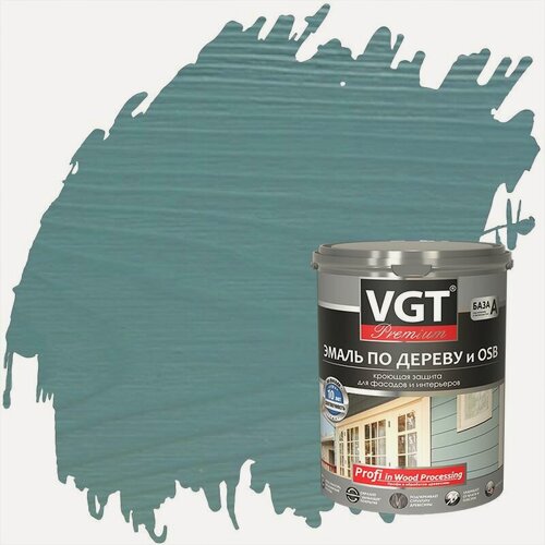 Изображение товара Эмаль по дереву и OSB VGT Premium полуматовая (1кг) джинсовый синий