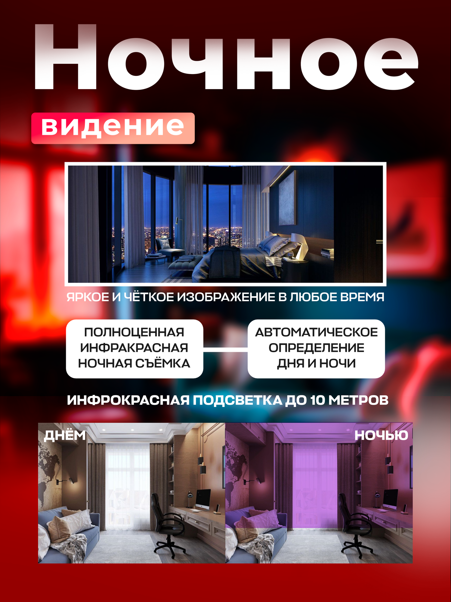 Камера видеонаблюдения V380 Pro двойная, встроенная карта памяти до 128 ГБ, Беспроводная Wi-Fi — фото 1