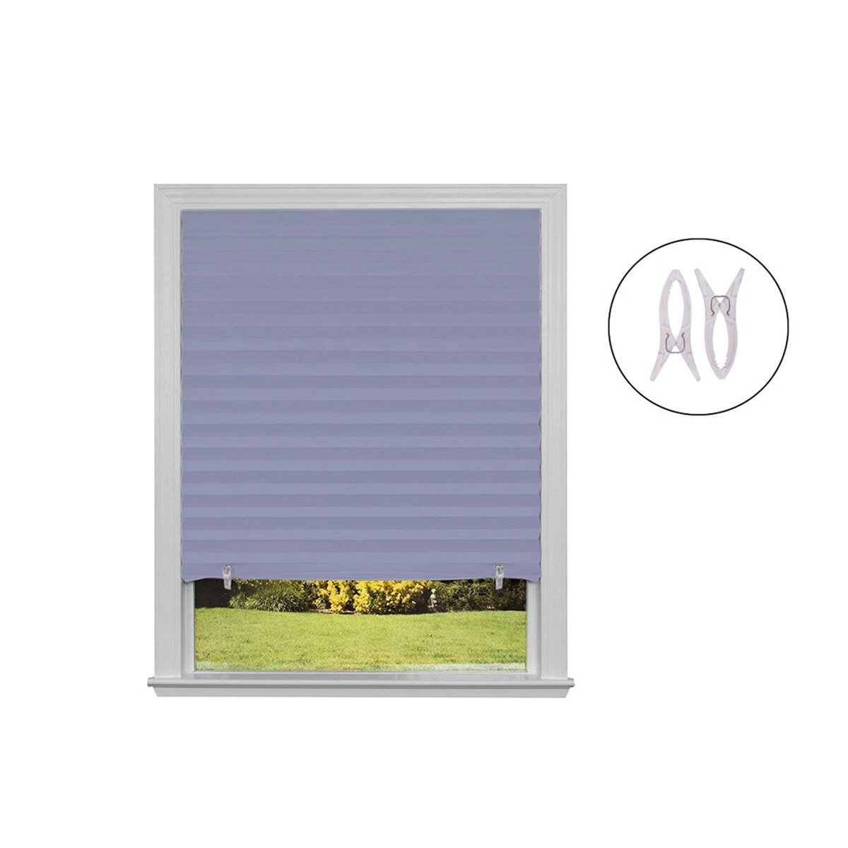 Штора плиссе самоклеящаяся Рыжий кот Skandi 90 x 180 см голубая