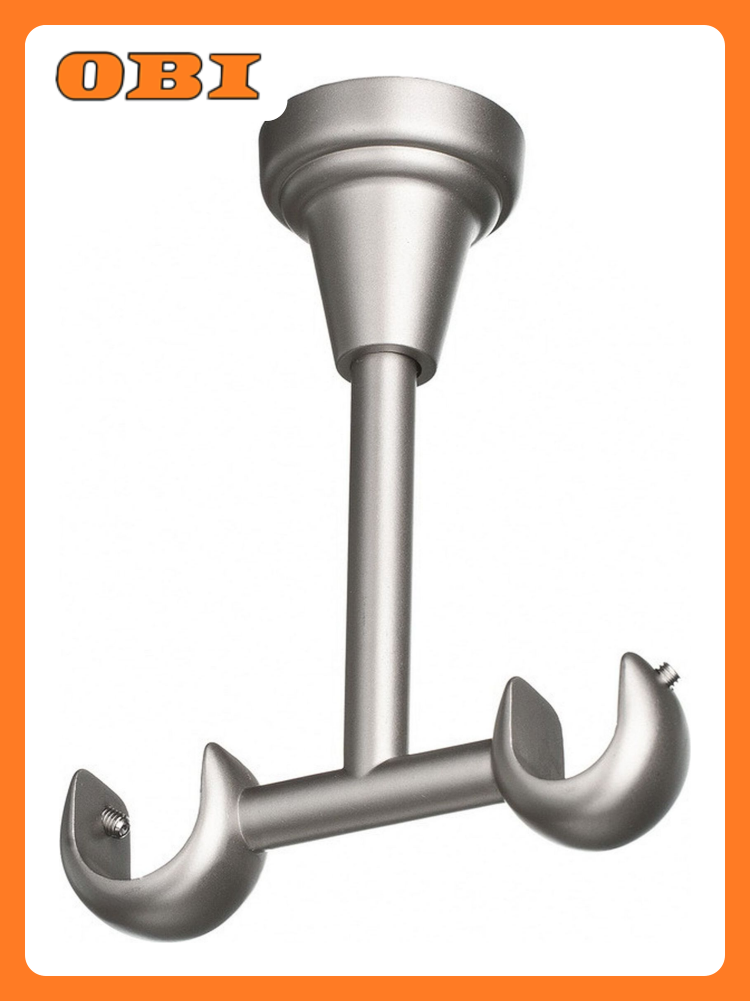 Держатель HOME ACCESSORY потолочный двухрядный серебристый металл d20/16 190мм