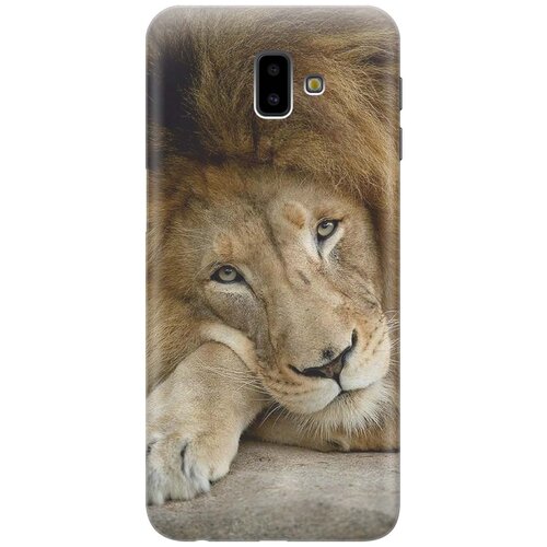 фото Gosso ультратонкий силиконовый чехол-накладка для samsung galaxy j6+ (2018) с принтом "спокойный лев"