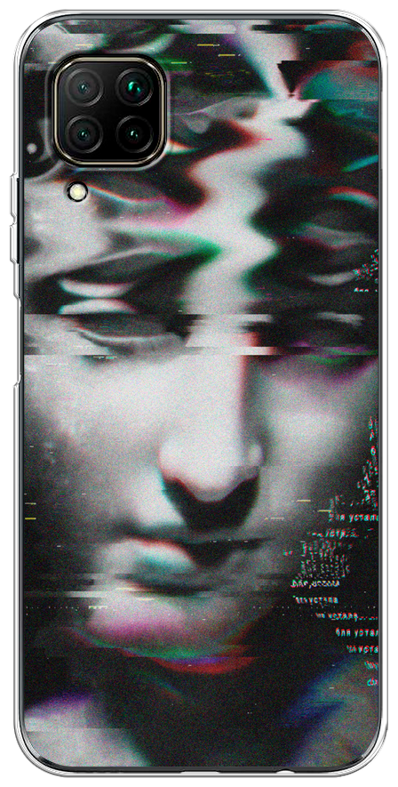 Силиконовый чехол на Huawei P40 Lite/Nova 6 SE/Nova 7i / Хуавей P40 Lite/Нова 6 SE/Нова 7i "Glitch Art"