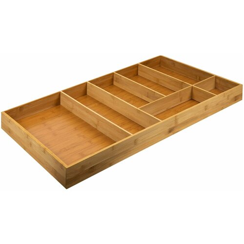 Лоток для столовых приборов 70x6.4x46см, бамбуковый органайзер, вариант класса люкс. Естественная древесная структура выглядит элегантно и дорого, она