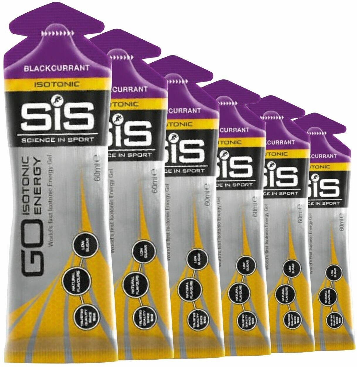 Гель питьевой SCIENCE IN SPORT (SiS) GO Isotonic Energy Gels 6 x 60 мл, Черная смородина