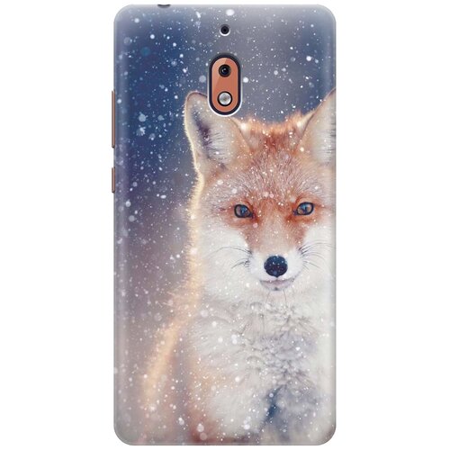 фото Cиликоновый чехол на nokia 2.1 / нокиа 2.1 с принтом "лисица в снегопад" gosso